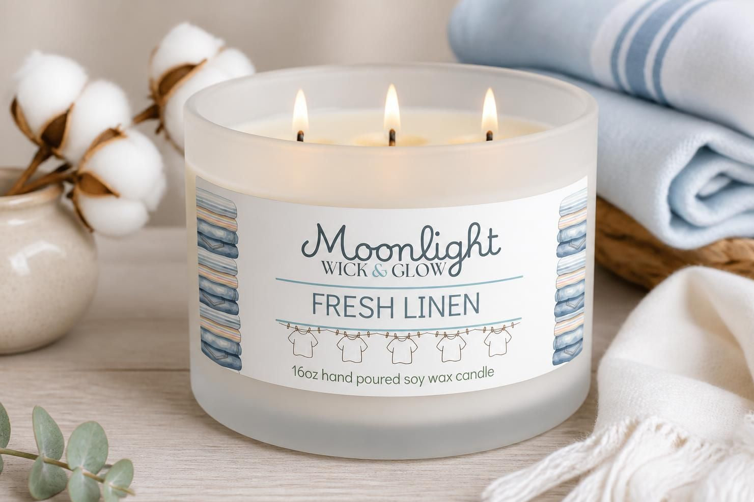 Fresh Linen Candle: Crisp Comfort in Every Glow